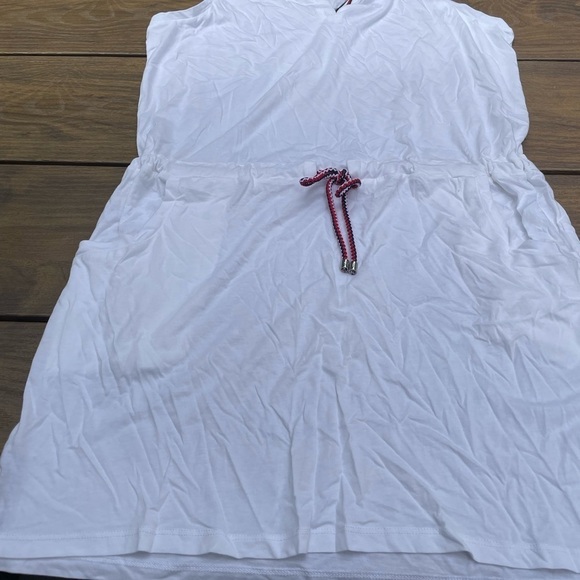 Tommy Hilfiger women’s Drawstring Tank Dress Swim Cover-Up S white - Picture 3 of 10